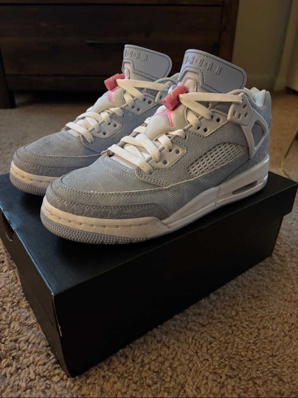 Jordan Spizike Low (GS)  in Cobalt Bliss with Pink Glow